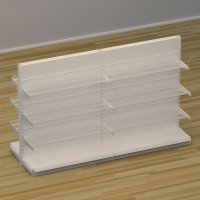 Butiksreol dobbeltsidet med trdhylder