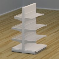 Butiksreol dobbeltsidet med trdhylder