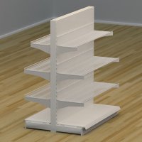 Butiksreol dobbeltsidet med trdhylder