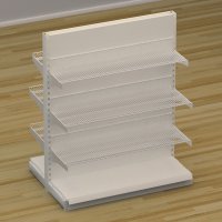 Butiksreol dobbeltsidet med trdhylder