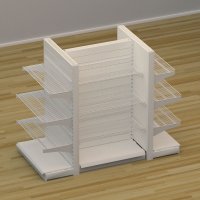 Butiksreol 4-sidet med trdhylder og rillepanel