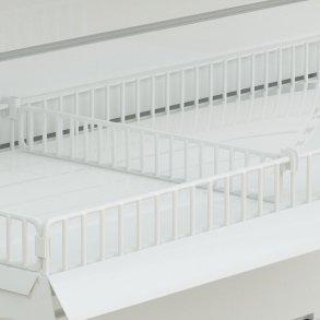 Metalhylde til butiksreol midtopdeler