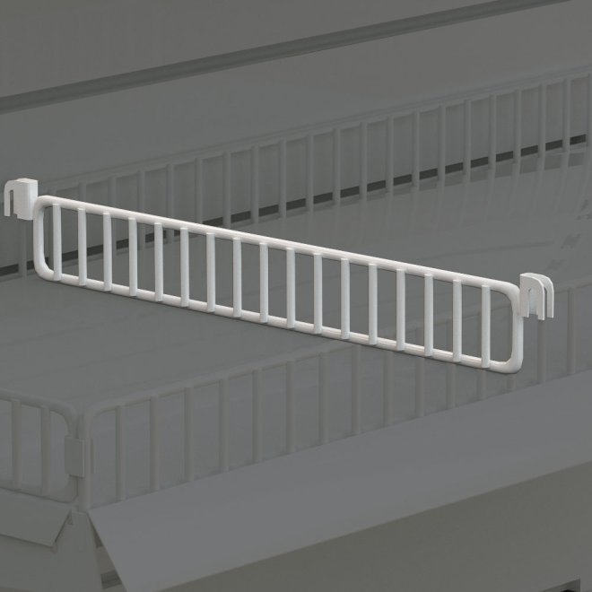 Metalhylde til butiksreol midtopdeler