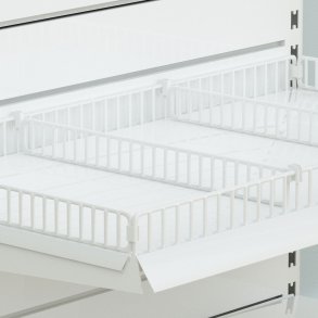 Metalhylde til butiksreol midtopdeler