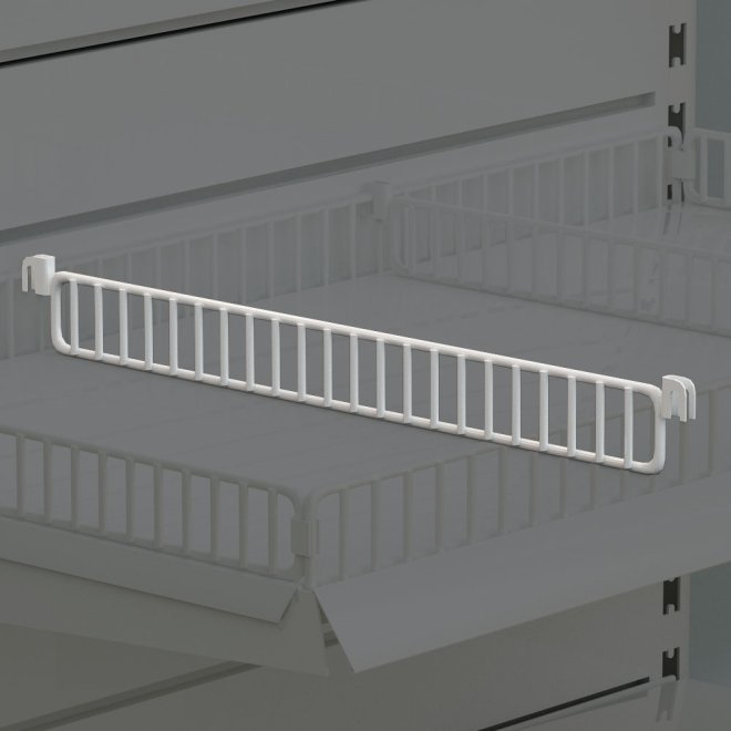 Metalhylde til butiksreol midtopdeler