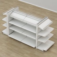 Butiksreol 4-sidet med metalhylder