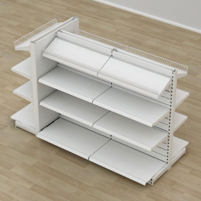 Butiksreol 3-sidet med rillepanel