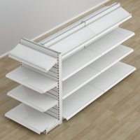 Butiksreol 3-sidet med rillepanel