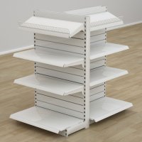 Butiksreol 3-sidet med rillepanel