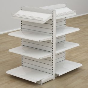 Butiksreol 3-sidet med rillepanel