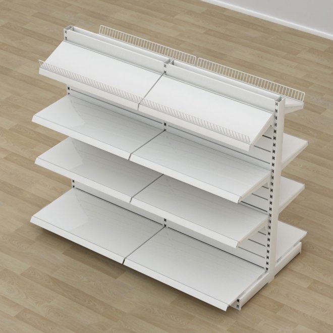 Butiksreol dobbeltsidet komplet