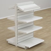 Butiksreol dobbeltsidet med rillepanel