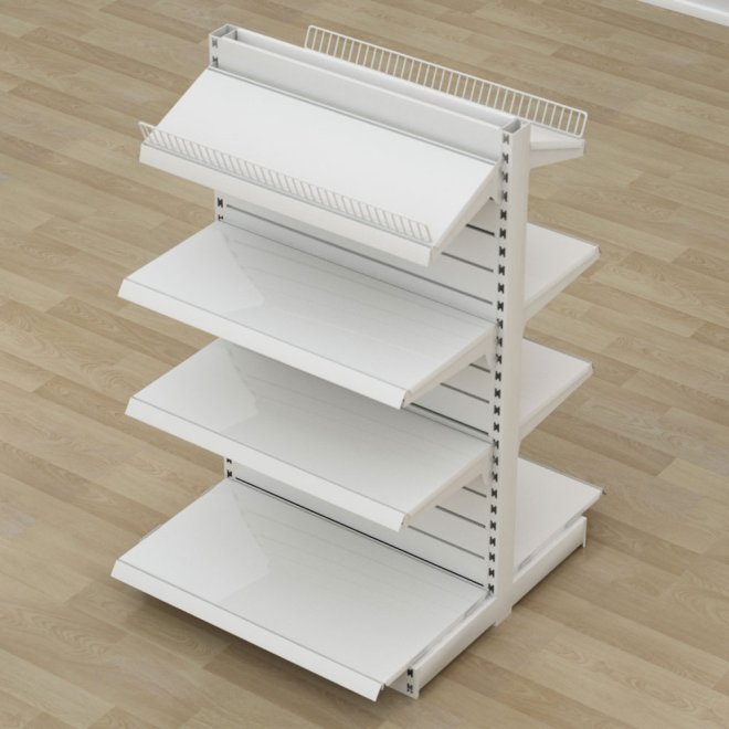 Butiksreol dobbeltsidet med rillepanel