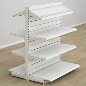 Butiksreol dobbeltsidet med rillepanel