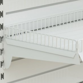 Hyldeafslutning til metalhylde i trd