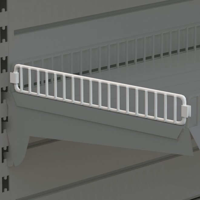 Hyldeafslutning til metalhylde i trd