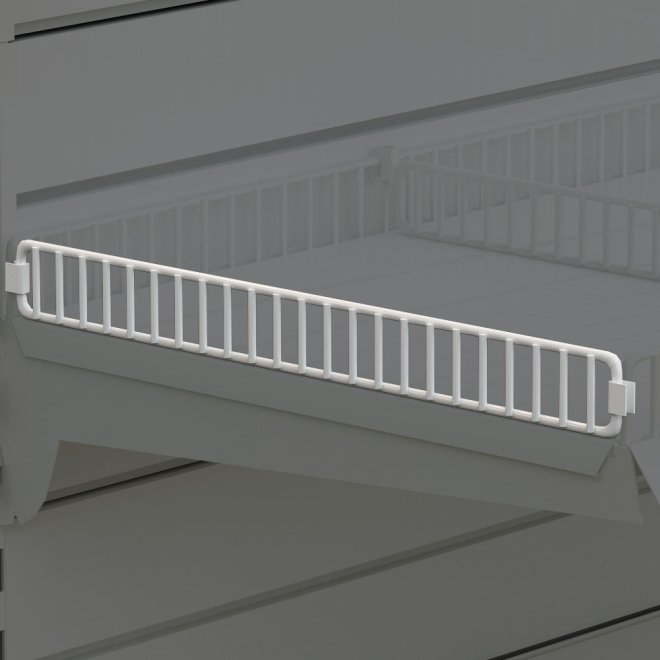 Hyldeafslutning til metalhylde i trd