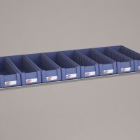 Hylde til Bilreol med 8 plastkasser