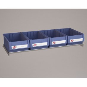 Hylde til Bilreol med 4 plastkasser