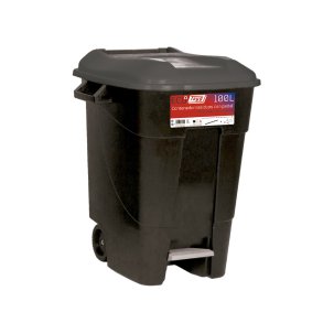 Affaldsbeholder 100 Liter i sort m, Sort Lg og fodpedal