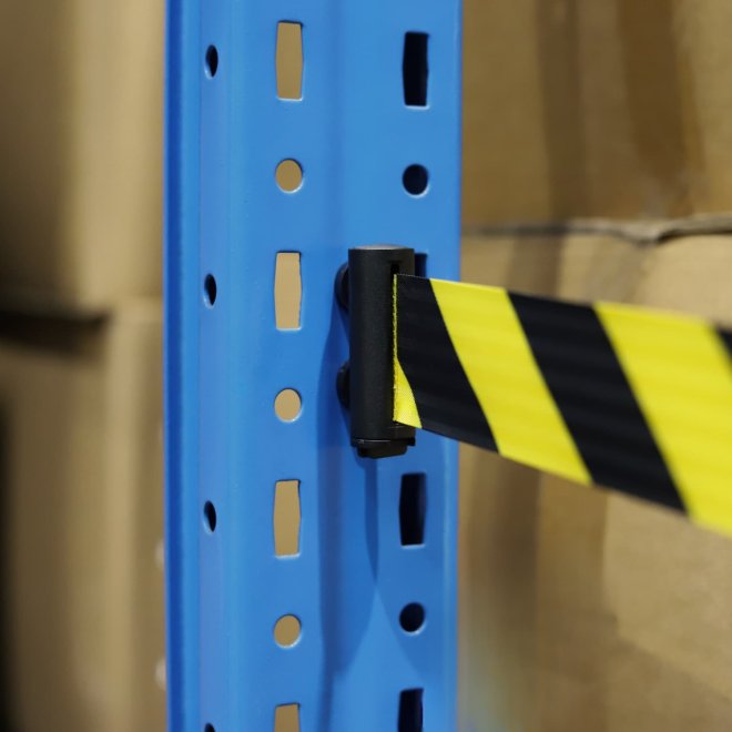 Absperrband, magnetisch, in schwarz und gelb