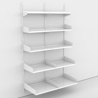 Wandregal 2 Felder mit 10 Böden