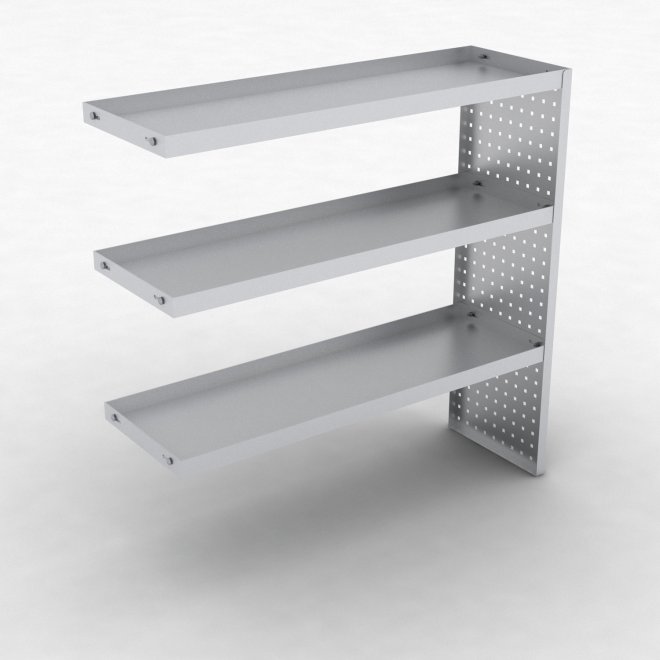 Fachbodenregal-Anbaufeld mit 3 Böden