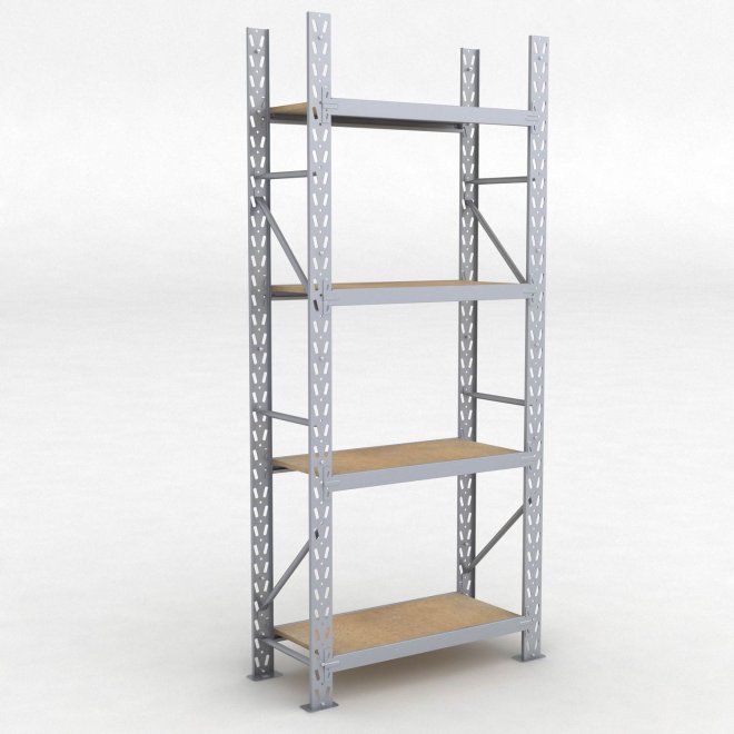 Lagerregal 1 Feld mit 4 Böden