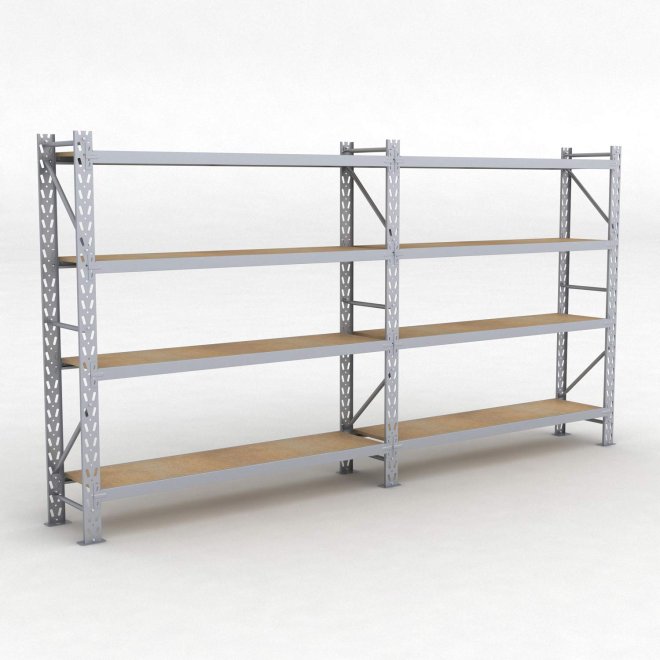 Lagerregal 2 Felder mit 4 Böden