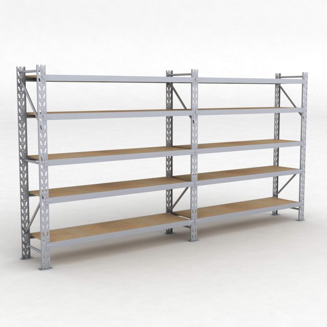 Lagerregal 2 Felder mit 5 Böden