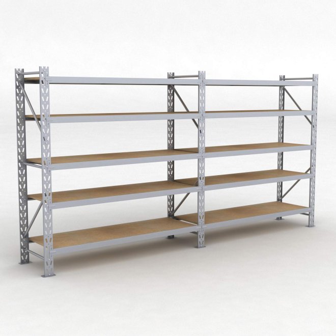 Lagerregal 2 Felder mit 5 Böden