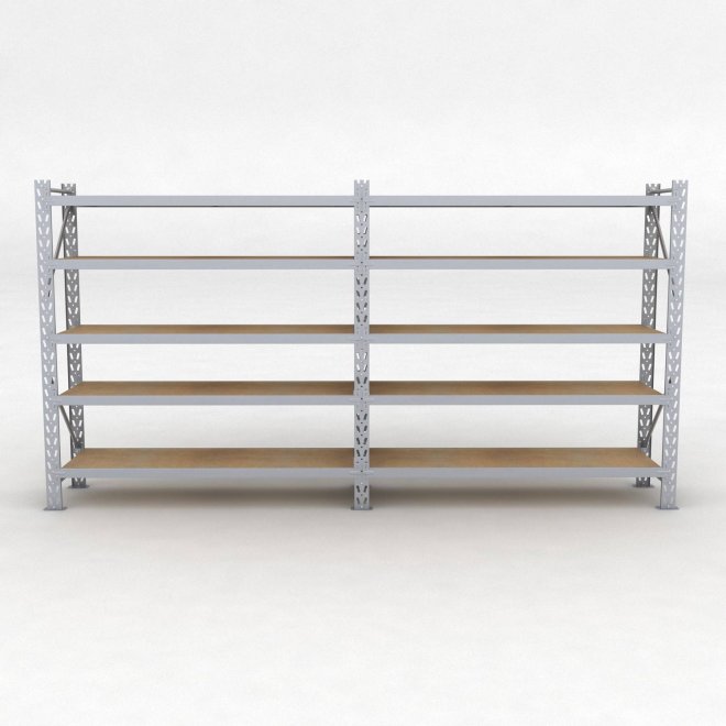 Lagerregal 2 Felder mit 5 Böden