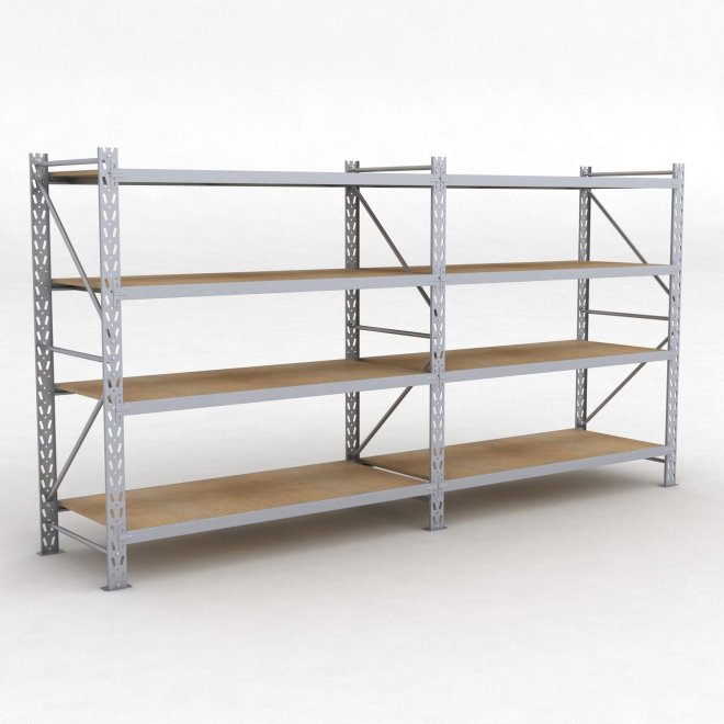 Lagerregal 2 Felder mit 4 Böden