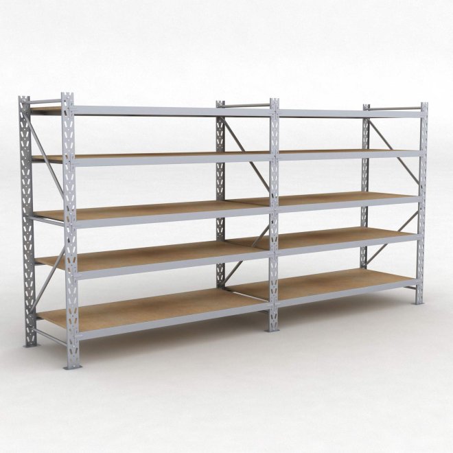 Lagerregal 2 Felder mit 5 Böden