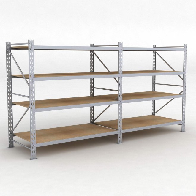 Lagerregal 2 Felder mit 4 Böden