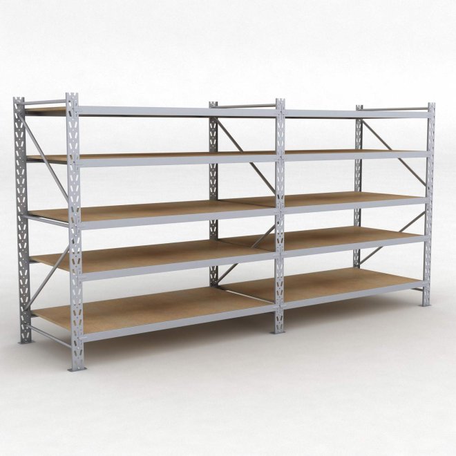 Lagerregal 2 Felder mit 5 Böden
