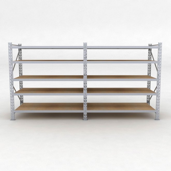 Lagerregal 2 Felder mit 5 Böden