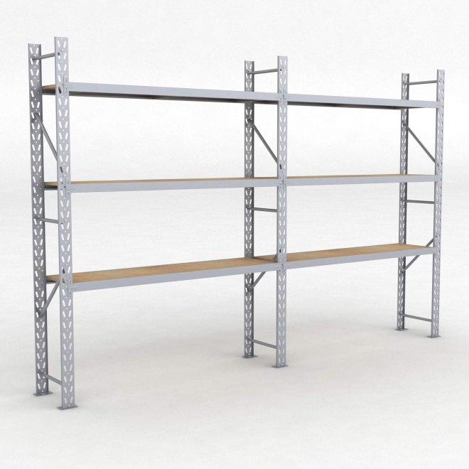 Lagerregal 2 Felder mit 3 Böden