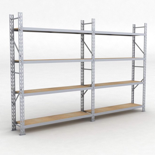 Lagerregal 2 Felder mit 4 Böden