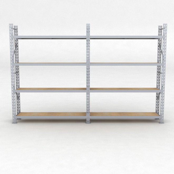 Lagerregal 2 Felder mit 4 Böden