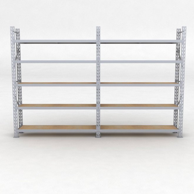 Lagerregal 2 Felder mit 5 Böden