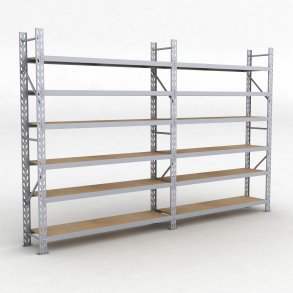 Lagerregal 2 Felder mit 6 Böden