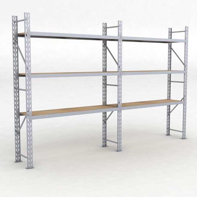 Lagerregal 2 Felder mit 3 Böden