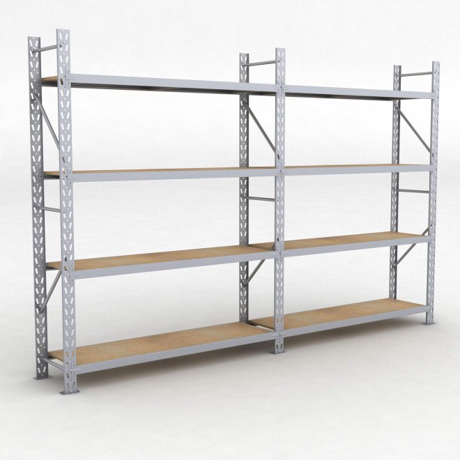 Lagerregal 2 Felder mit 4 Böden