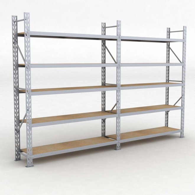 Lagerregal 2 Felder mit 5 Böden