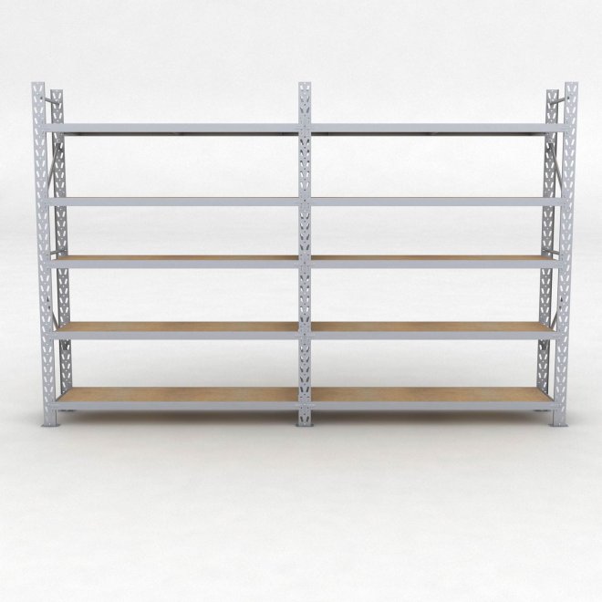 Lagerregal 2 Felder mit 5 Böden