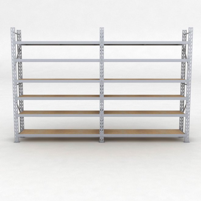 Lagerregal 2 Felder mit 6 Böden