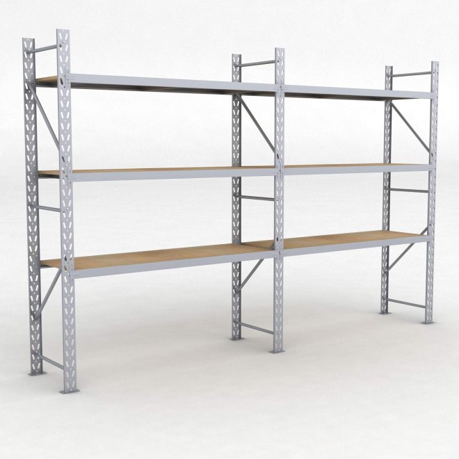 Lagerregal 2 Felder mit 3 Böden