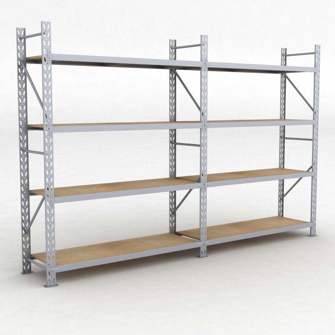 Lagerregal 2 Felder mit 4 Böden