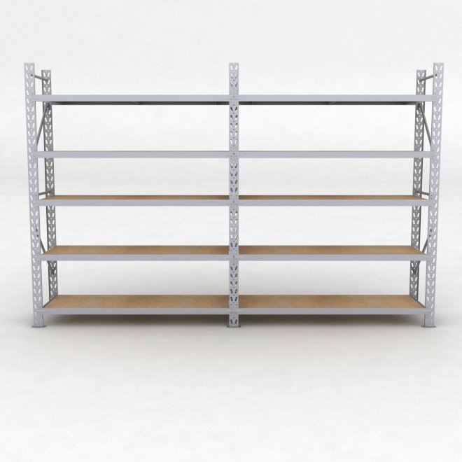 Lagerregal 2 Felder mit 5 Böden